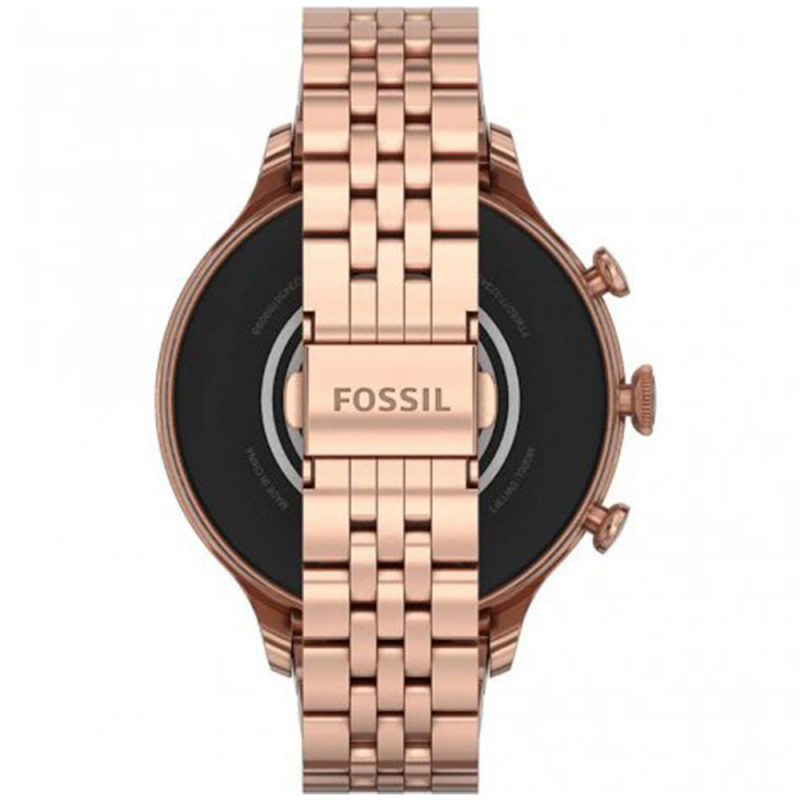 Montre Fossil femme acier doré rose bracelet cuir